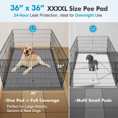 Upgrade Odor Control 4XL 36X36 Extra Large Thicken 9 Layers Extra Absorbent Charcoal Pee Pads for Dogs - Leak Proof Dog Training Pads Quick Dry - 30 Counts