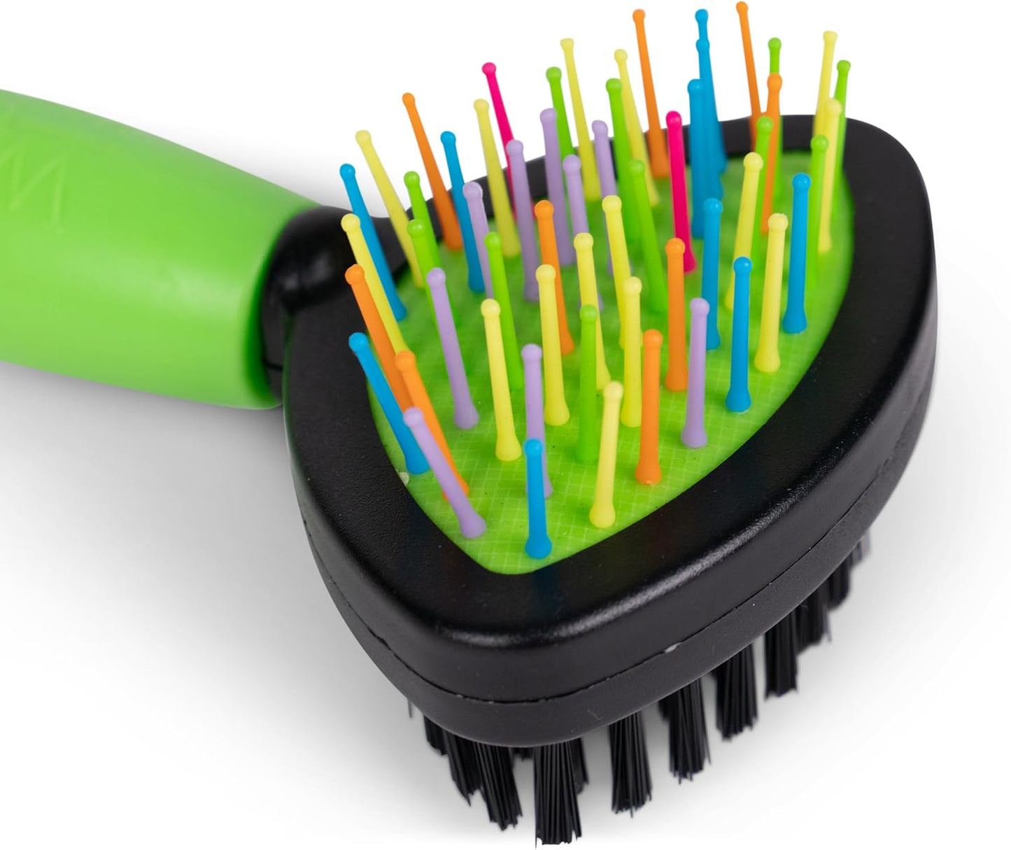 Two-Sided Brush for Small and Long-Haired Dogs | 2-In-1 Bristle and Straight Pin Grooming Supplies for All Dogs