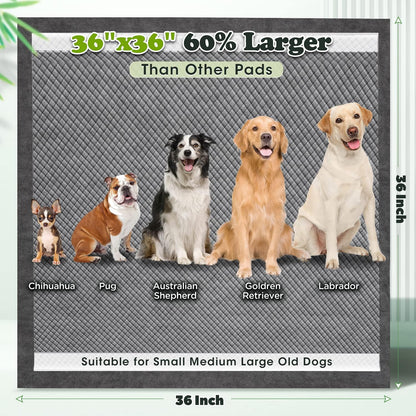 Upgrade Odor Control 4XL 36X36 Extra Large Thicken 9 Layers Extra Absorbent Charcoal Pee Pads for Dogs - Leak Proof Dog Training Pads Quick Dry - 30 Counts