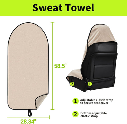 Towel Waterproof Car Seat Cover Beige for Trucks SUV Seats Fitness Athletes Pets Gym and Water Sport