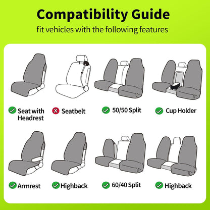 Towel Waterproof Car Seat Cover Beige for Trucks SUV Seats Fitness Athletes Pets Gym and Water Sport